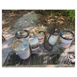 Collection of Industrial Lubricants and Fluids with Hand Pump