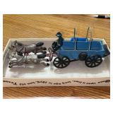 Cast Metal Horse-Drawn Wagon Toy with Driver, 1978