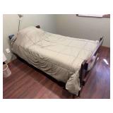 Twin Size Wooden Bed Frame with Adjustable Headboard