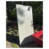 Four-Panel White Exterior Door with Hardware