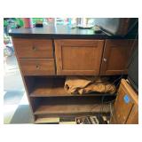 Wooden Cabinet with Drawers and Storage Shelving
