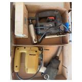 Assorted Power Tools Including Jigsaws and Pneumatic Tool