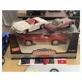 Ertl American Muscle 1963 Chevrolet Corvette Sting Ray Diecast Model with Two Loose Diecast Vehicles