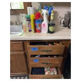 Assorted Kitchen Utensils, Linens, and Household Supplies Lot
