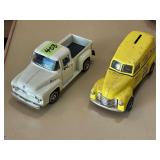 Diecast Model Vehicles: Ford Pickup and Moon Equipped Panel Van