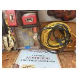 Assorted Hardware and Electrical Lot with Extension Cord and Eveready Lanterns