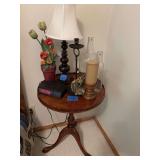 Tripod Pedestal Side Table with Decorative Accessories