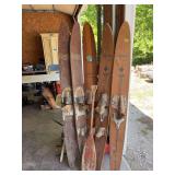 Collection of Water Skis and Paddle Including Cypress Gardens and Caprice Varsity Models