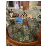 Collection of M.I. Hummel Figurines and Assorted Glassware
