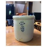 5 Gallon Stoneware Crock with Illinois State Map Stencil