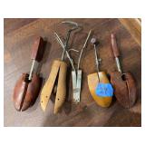 Collection of Assorted Wooden and Metal Shoe Stretchers