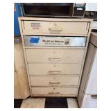Five-Drawer Metal Storage Cabinet with Route 66 Signage