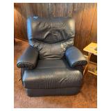 Dark Blue Leather Rocking Recliner