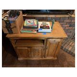 Oak Media Console Cabinet with Media Storage