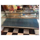 Retail Display Case with Glass Shelving and Wood Base