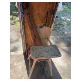 Cast Iron Fry Cutter and Wooden High Chair