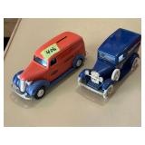 Set of Two Diecast Metal Vehicle Coin Banks