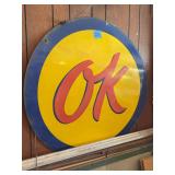 OK Tires Round Metal Sign