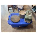 Assorted Fishing Tackle Collection with Plano Box and Storage Totes