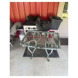 Wrought Iron Glass Top Table and Blackstone Griddle
