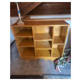Wooden Bookcase with Compartmentalized Shelving