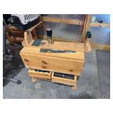 Wooden Gun Cleaning Bench and Maintenance Station with Assorted Cleaning Supplies