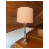 Brushed Metal Table Lamp with Fabric Shade
