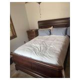 Dark Wood Sled Bed Frame