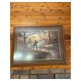 Framed Fly Fishing Landscape Wall Art Print
