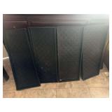 Set of Four Black Rubber Boot Trays with Raised Geometric Pattern