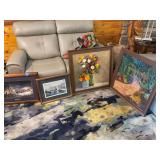Assorted Framed Art Prints and Paintings Including Floral and Landscape Scenes Lot of 4