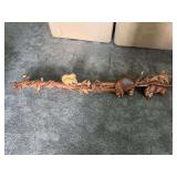 Intricate Hand-Carved Wooden Forest Wildlife Branch Sculpture with Raccoons, Squirrel, and Snake