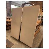 Two Lifetime Folding Tables with Plastic Tops and Steel Frames