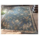 Sofie Collection Hand-Tufted 100% Virgin Wool Pile Area Rug, Medium Blue, 7 x 9 Feet