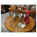 KitchenAid Red Stand Mixer with Multiple Bowls and Attachments