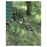 Metal Extension Ladder and Rebar Lot