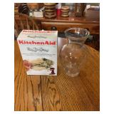 KitchenAid 3-Piece Pasta Roller and Cutter Set Model KPRA with Original Box and Glass Vase