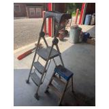 Lot of Two Ladders Including Werner Mighty-Lite Step Stool and Four-Step Ladder