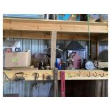 Assorted Household and Workshop Lot with Glassware, Tools, and Equipment