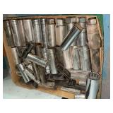 Assorted Deep Socket Lot in Cardboard Box