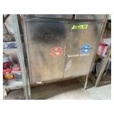 Blue Streak Ignition Service Metal Storage Cabinet with Assorted Automotive Parts