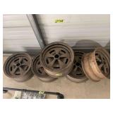 Set of Five Five-Spoke Steel Wheels