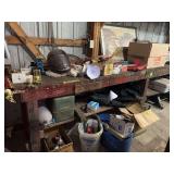 Assorted Workshop Lot with Trophies, Tools, and Household Goods