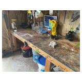 Assorted Workshop Lot with Fluids, Hardware, and Tools