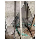 Lawn and Garden Rake with Wooden Handle