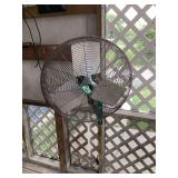 Industrial Wall-Mounted Fan with Green Housing and Safety Cage