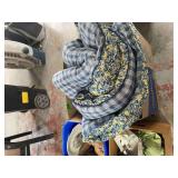 Blue Plaid and Floral Quilt Bedding in Box