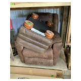 Brown Microfiber Recliner Chair with Bun Feet