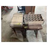 Two-Burner Camping Stove and Wooden Divided Bottle Crate Lot