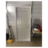 Pre-hung Six-Panel Exterior Door with Frame and Hardware